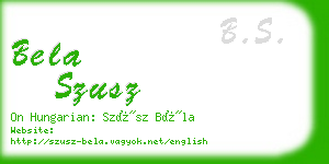 bela szusz business card